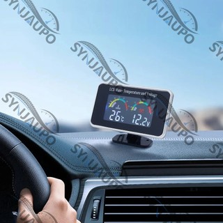 Vôn kế kỹ thuật số HD 2 TRONG 1 Đồng hồ đo tự động Đồng hồ đo nhiệt độ nước Chỉ báo nhiệt kế 12V Vôn mét 9-36V cho ô tô Xe tải SUV RV