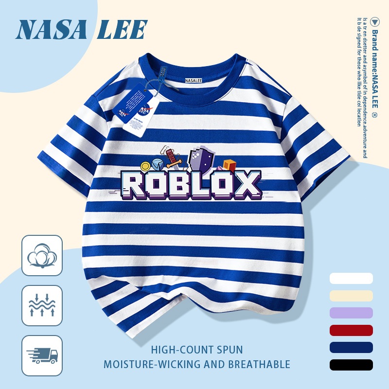 [Giao hàng trong ngày] Áo thun Cotton nguyên chất màu trắng cho trẻ em NASA Áo thun Cotton thoáng khí họa tiết hoạt hình Khâu in hợp thời trang 3-16 tuổi Bé trai bé gái tay ngắn thông thường