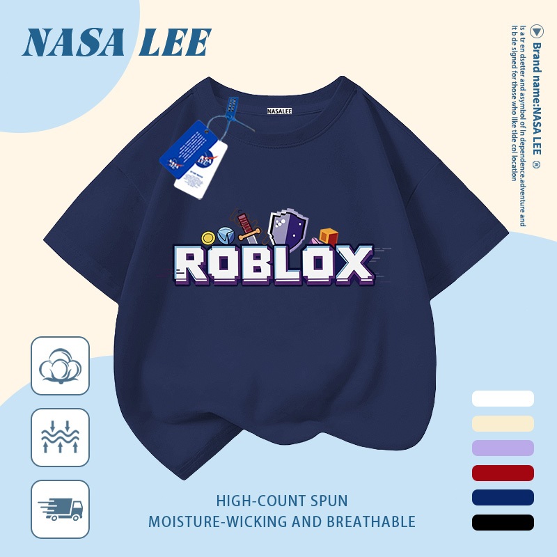 [Giao hàng trong ngày] Áo thun Cotton nguyên chất màu trắng cho trẻ em NASA Áo thun Cotton thoáng khí họa tiết hoạt hình Khâu in hợp thời trang 3-16 tuổi Bé trai bé gái tay ngắn thông thường