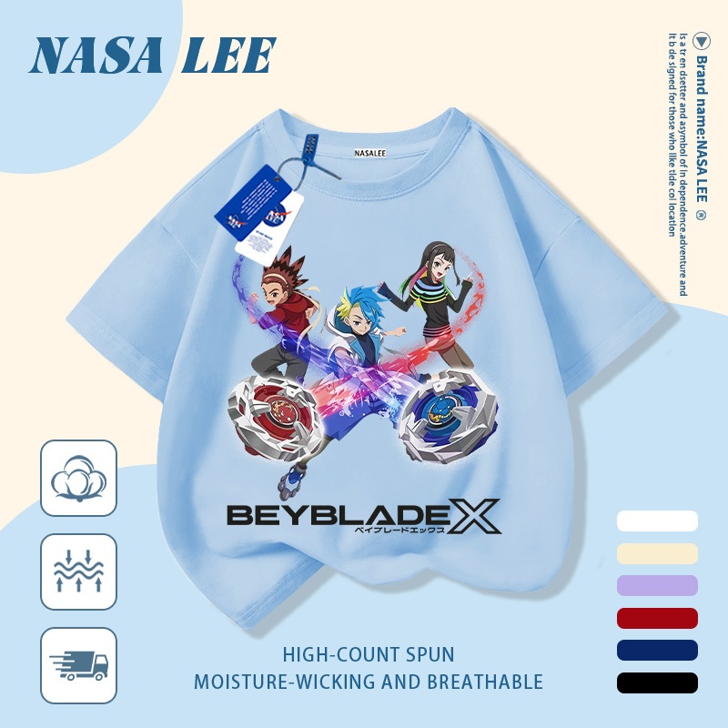 [Giao hàng trong ngày] Áo thun Cotton nguyên chất màu trắng cho trẻ em NASA Áo thun Cotton thoáng khí nhân vật hoạt hình In xu hướng 3-16 tuổi Bé trai bé gái tay ngắn thông thường