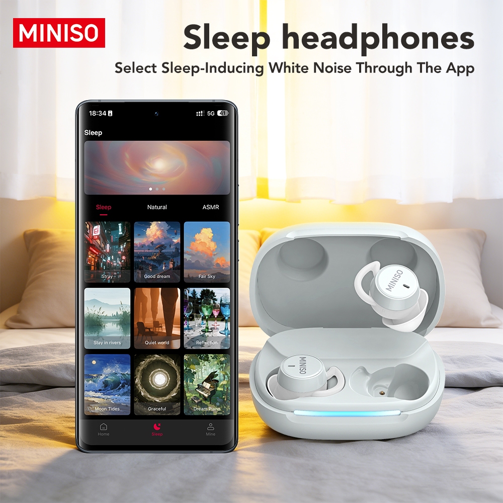 MINISO MS217 Tai nghe dịch thuật AI Tai nghe Bluetooth 6.0 Hỗ trợ dịch 134 ngôn ngữ Chống ồn ENC Micro thu âm trong trẻo Chống nước IPX5 Âm thanh Hi-Fi Độ trễ thấp Tai nghe chuyên dụng cho Gaming