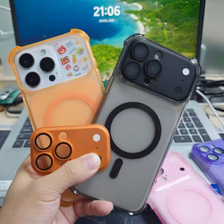 (17 Tức Thì Ốp Lưng) Vỏ Điện Thoại TPU Từ Tính Phim Ống Kính Có Thể Tháo Rời Cho iPhone 11 12 13 14 15 16 17 Pro Max