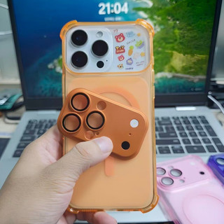 (17 Tức Thì Ốp Lưng) Vỏ Điện Thoại TPU Từ Tính Phim Ống Kính Có Thể Tháo Rời Cho iPhone 11 12 13 14 15 16 17 Pro Max