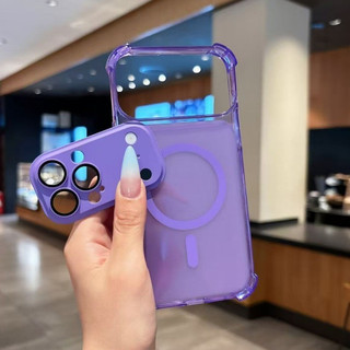 (17 Tức Thì Ốp Lưng) Vỏ Điện Thoại TPU Từ Tính Phim Ống Kính Có Thể Tháo Rời Cho iPhone 11 12 13 14 15 16 17 Pro Max