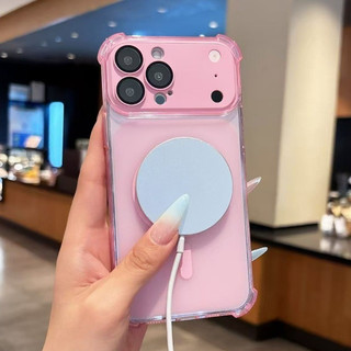 (17 Tức Thì Ốp Lưng) Vỏ Điện Thoại TPU Từ Tính Phim Ống Kính Có Thể Tháo Rời Cho iPhone 11 12 13 14 15 16 17 Pro Max