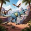 Tyrannosaurus rex mô hình khủng long màu xanh đi bộ Tyrannosaurus rex đồ chơi kỷ Jura mô phỏng động vật rắn mô hình trang trí