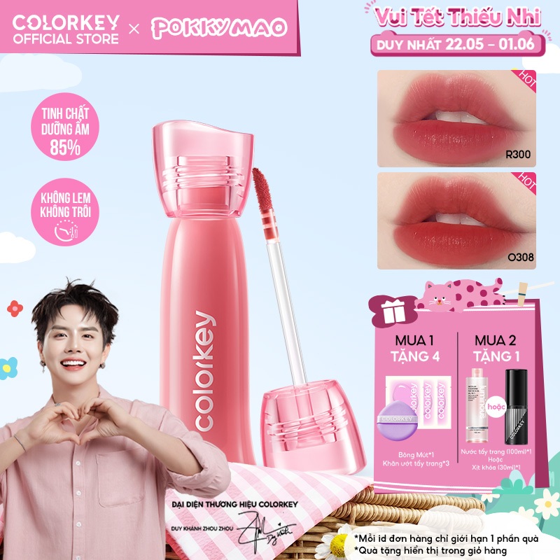 [MUA 2 TẶNG 1] Son COLORKEY Watery Tint, Lì Mịn Nhẹ Môi, Không Dính, Lâu Trôi, Dưỡng Ẩm  2.5g