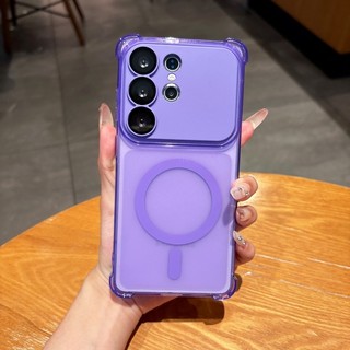 Ốp điện thoại ống kính 2 trong 1 sáng tạo phù hợp cho Galaxy S24 25 26 siêu mờ bao gồm tất cả vỏ mềm silicon