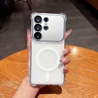 Ốp điện thoại ống kính 2 trong 1 sáng tạo phù hợp cho Galaxy S24 25 26 siêu mờ bao gồm tất cả vỏ mềm silicon