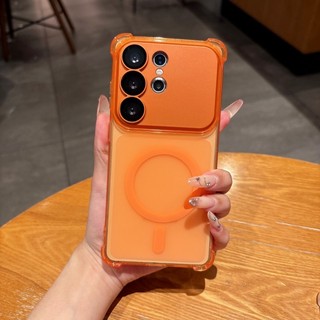 Ốp điện thoại ống kính 2 trong 1 sáng tạo phù hợp cho Galaxy S24 25 26 siêu mờ bao gồm tất cả vỏ mềm silicon
