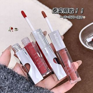 Kobeleen Dual Ended Lip Gloss Matte & Glossy 2 trong 1 Son Tint lâu trôi Thích hợp cho học sinh Mỹ phẩm NO.C710
