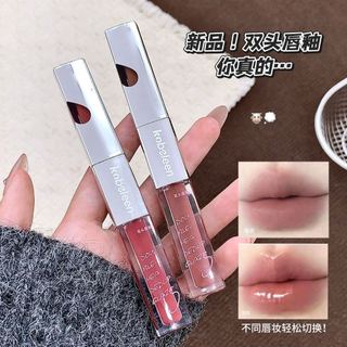 Kobeleen Dual Ended Lip Gloss Matte & Glossy 2 trong 1 Son Tint lâu trôi Thích hợp cho học sinh Mỹ phẩm NO.C710