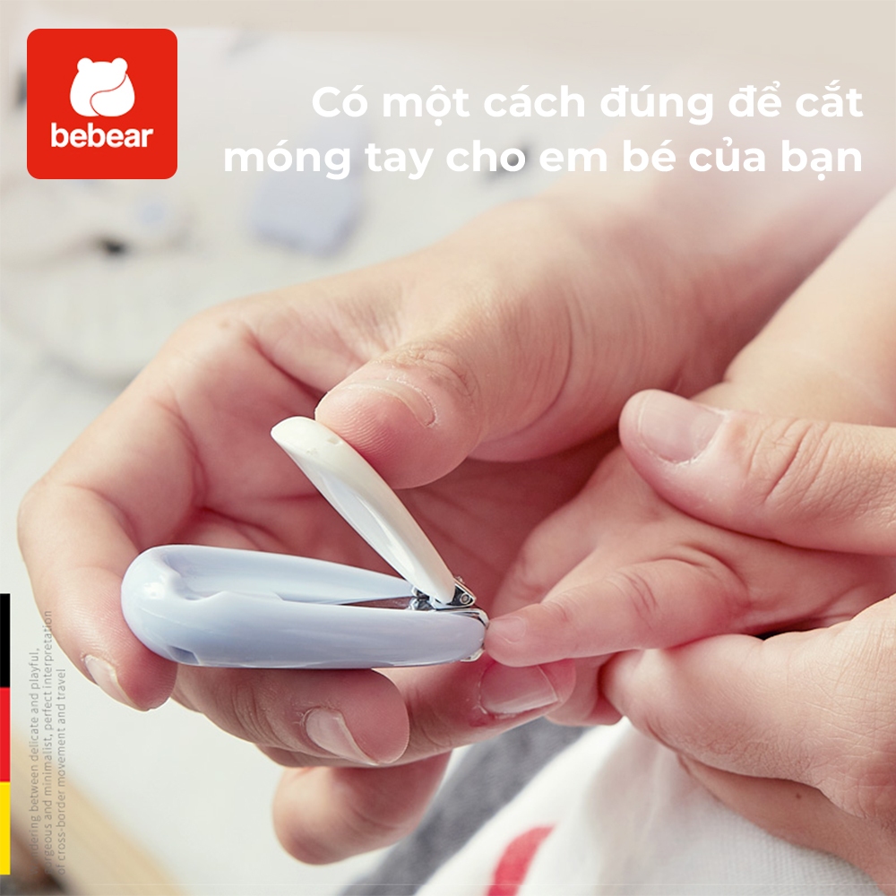 Bộ Cắt Móng Tay Cho Bé Bebear An Toàn Cho Trẻ Sơ Sinh Kèm Kéo Dũa Chống Kẹp Thịt