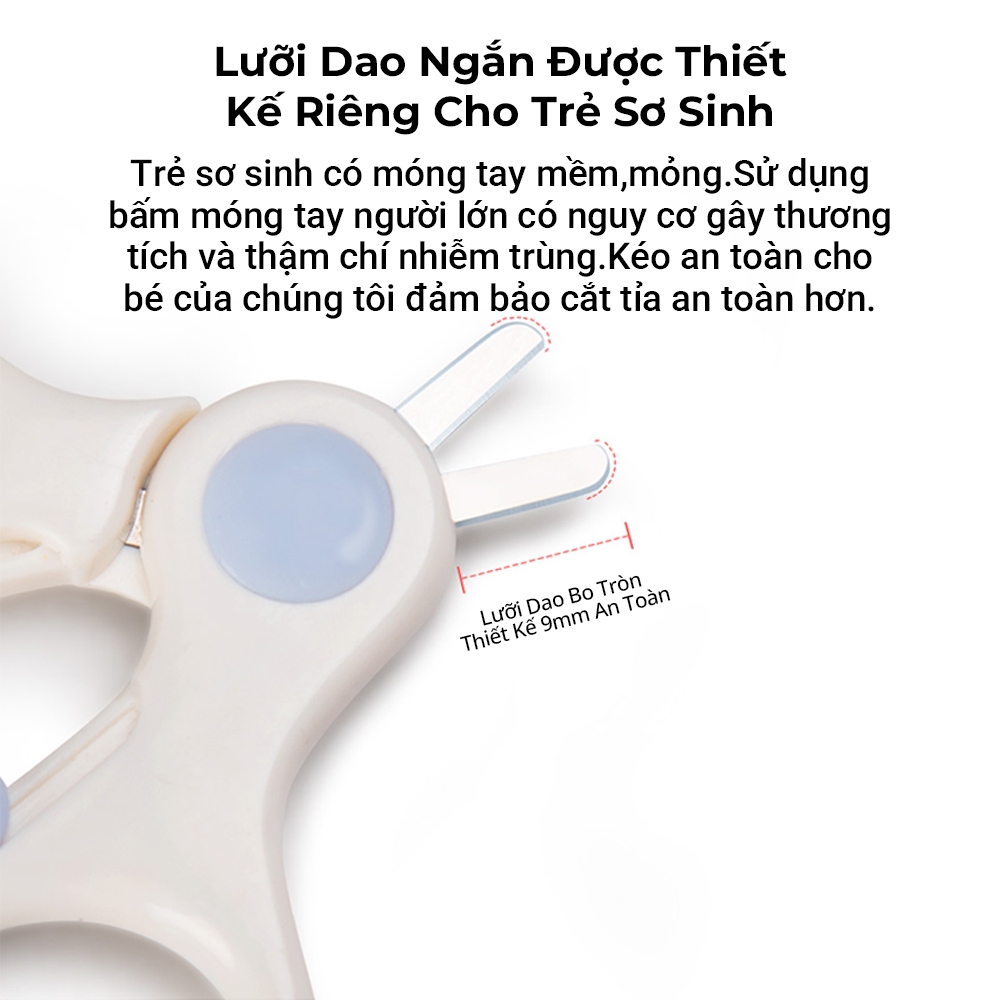Bộ Cắt Móng Tay Cho Bé Bebear An Toàn Cho Trẻ Sơ Sinh Kèm Kéo Dũa Chống Kẹp Thịt