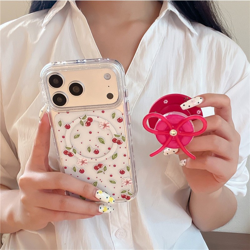 Ốp điện thoại iPhone 17 Pro max họa tiết anh đào TPU materia IMD