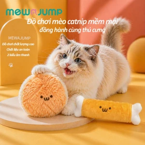 MewaJump Đồ Chơi Mèo – Có Âm Thanh Vui Tai, Vải Nhung Mềm Cao Cấp, Giúp Mèo Cắn Gặm Làm Sạch Răng
