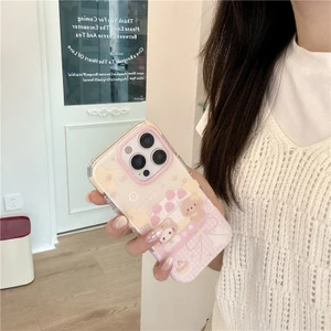 Ốp điện thoại iPhone 17 Pro max Bear kitty họa tiết TPU materia IMD