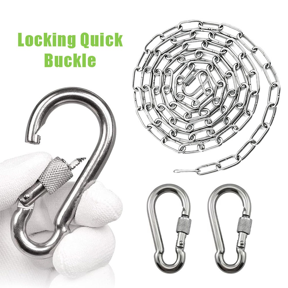 Dây xích chó bằng thép không gỉ 304 hạng nặng Dây xích nhai kim loại có 2 khóa Carabiners 2.5mm 3mm 4mm ngoài trời cho thú cưng