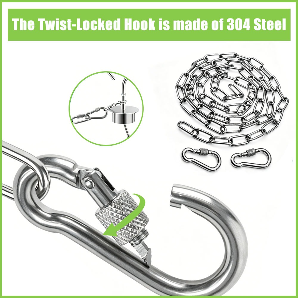 Dây xích chó bằng thép không gỉ 304 hạng nặng Dây xích nhai kim loại có 2 khóa Carabiners 2.5mm 3mm 4mm ngoài trời cho thú cưng