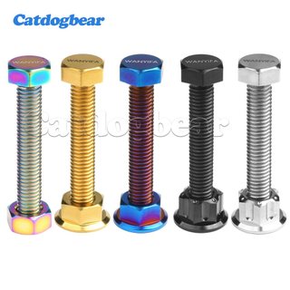 Catdogbea Titanium M8x50mm Bộ điều chỉnh xích Bu lông & Đai ốc 1.25 Pitch Đầu lục giác bên ngoài có dấu căn chỉnh cho trục sau xe máy​