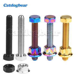 Catdogbea Titanium M8x50mm Bộ điều chỉnh xích Bu lông & Đai ốc 1.25 Pitch Đầu lục giác bên ngoài có dấu căn chỉnh cho trục sau xe máy​