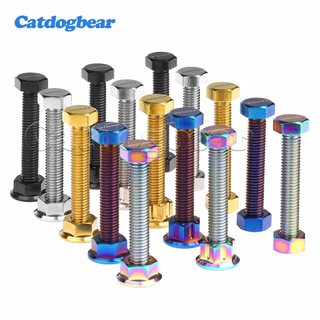 Catdogbea Titanium M8x50mm Bộ điều chỉnh xích Bu lông & Đai ốc 1.25 Pitch Đầu lục giác bên ngoài có dấu căn chỉnh cho trục sau xe máy​