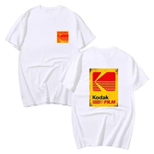 Kodak Thương Hiệu Mùa Hè Bán Chạy Nhất Retro 100% Cotton Màu Trơn Đa Năng Áo Thun Nam Thể Thao Hàng Ngày Đường Phố Thoáng Khí Tay Ngắn
