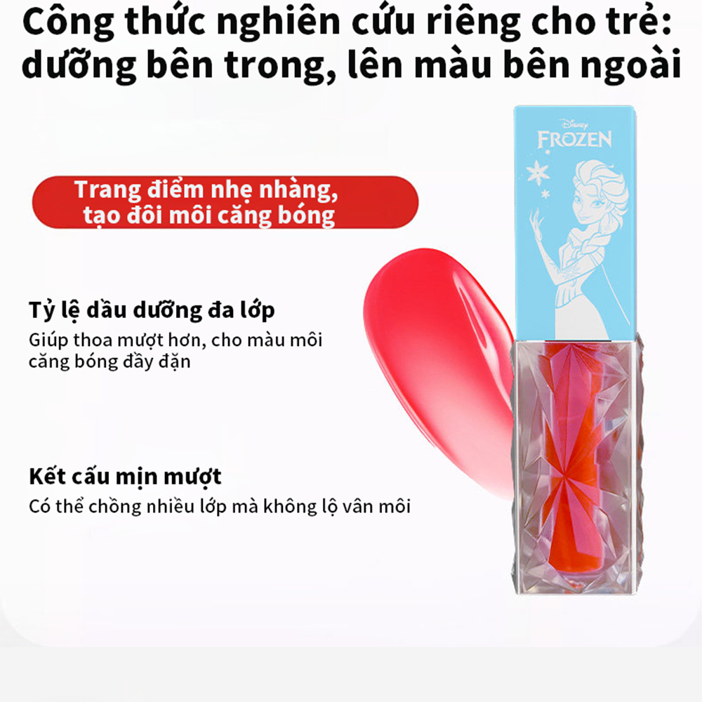 Kekebebe Disney son tint và son dưỡng môi cho bé an toàn dưỡng ẩm 3,6ml bóng 2 in 1 dành cho trẻ em (dùng cho cả môi và má)