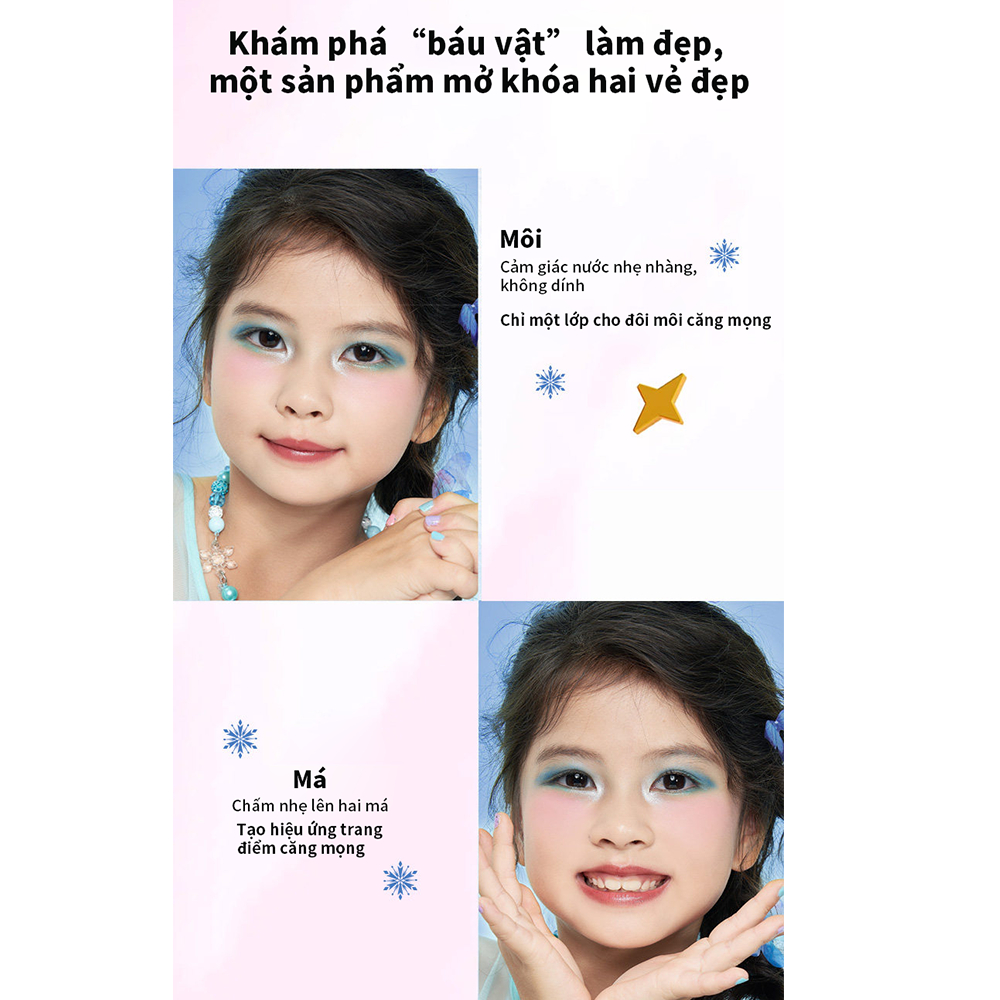 Kekebebe Disney son tint và son dưỡng môi cho bé an toàn dưỡng ẩm 3,6ml bóng 2 in 1 dành cho trẻ em (dùng cho cả môi và má)