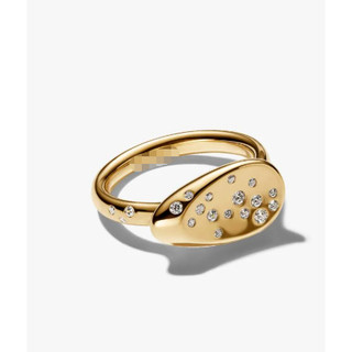 [Mới 2026] Nhẫn Signet hình bầu dục dát vàng Zircon S925 / Nhẫn đơn giản thời trang DIY