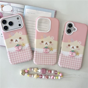 IPhone 17 Pro Max Nút họa tiết gấu Chất liệu TPU IMD craft Vỏ điện thoại in hai lớp