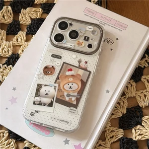 IPhone 17 Pro Max Photo bear pattern Chất liệu TPU IMD craft Vỏ điện thoại in hai lớp