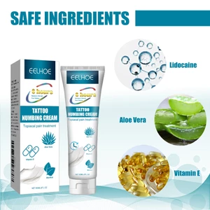 Kem định hình xăm 6 giờ, Kem giảm đau tại chỗ để xăm hình, xỏ khuyên, Microneedling, với lô hội & Vitamin E, Kem làm tê da lâu trôi 60ml