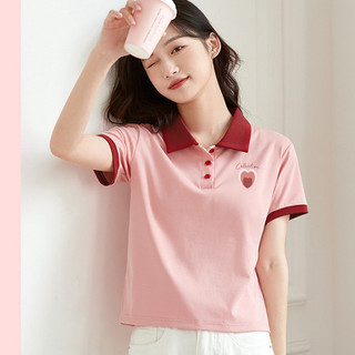 [MIZIQI] Áo thun ngắn tay cổ polo mùa hè dành cho nữ, Áo thun ngắn tay cổ áo màu tương phản