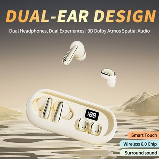 Tai nghe nhét tai Bluetooth 6.0 kép 2in1 HiFi Âm thanh độ phân giải cao Tuổi thọ pin dài Thoải mái trong tai MD35