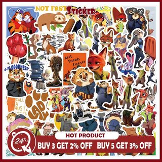 62 Chiếc Dễ Thương Disney Zootopia Dán Hoạt Hình Judy Hopps Nick Wilde Anime Đề Can DIY Laptop Trẻ Em Đồ Chơi