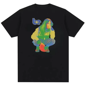 Billie Eilisher Hit Me Hard Soft Y2K Style Áo thun nam nữ cổ tròn 100% Cotton