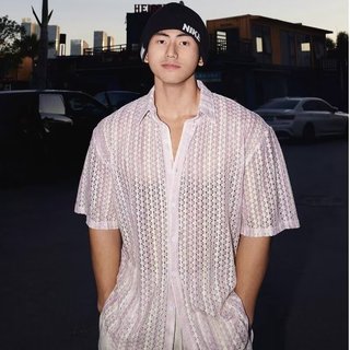 Retro Cao Cấp Mỹ Dệt Kim Rỗng Ve Áo Sơ Mi Tay Ngắn Đơn Giản Tiền Cũ Phong Cách Văn Học Xu Hướng Đơn Giản