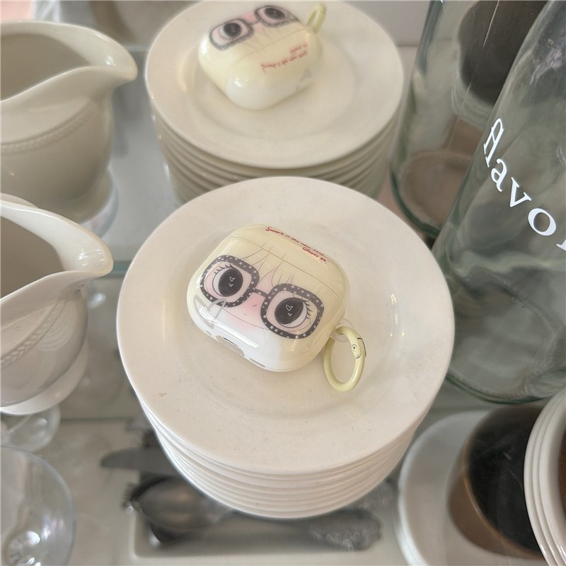 Air Pods 4 Kính Họa tiết bé gái Chất liệu TPU Vỏ bảo vệ Tai nghe không dây