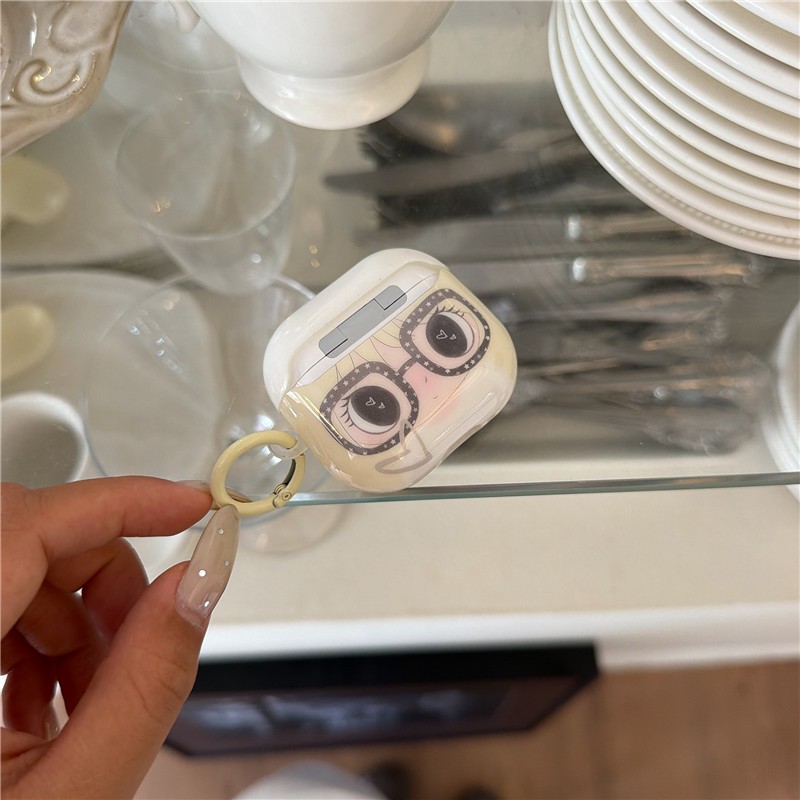 Air Pods 4 Kính Họa tiết bé gái Chất liệu TPU Vỏ bảo vệ Tai nghe không dây