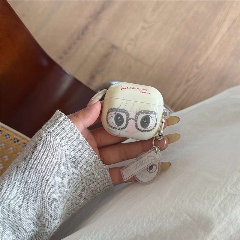 Air Pods 4 Kính Họa tiết bé gái Chất liệu TPU Vỏ bảo vệ Tai nghe không dây