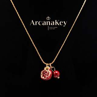 [COD] Vòng cổ mặt dây chuyền Garnet màu đỏ Thiết kế thanh lịch cổ điển, Trang sức phong cách Angola cho văn phòng, ngày tháng và mặc tiệc tùng [ArcanaKey]