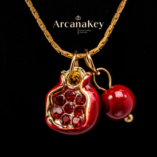 [COD] Vòng cổ mặt dây chuyền Garnet màu đỏ Thiết kế thanh lịch cổ điển, Trang sức phong cách Angola cho văn phòng, ngày tháng và mặc tiệc tùng [ArcanaKey]