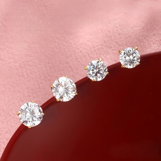 Bông tai mạ vàng 18k Bông tai xuyên kim cương đơn thời trang Cubic Zircon dành cho nữ Cô gái