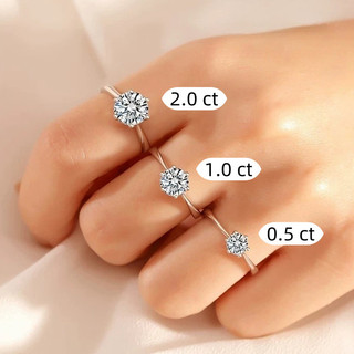 Nhẫn kim cương cắt tròn 0,5 Ct-2.0 Ct Thời trang có thể điều chỉnh Kỷ niệm đám cưới cho nữ Cô gái