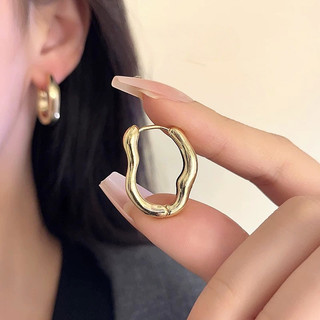Bông tai vòng không đều Chống thấm nước Không mài mòn Thép titan không gỉ Trang sức không gây dị ứng