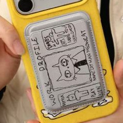 Doodle Mèo Họa Tiết Ví Đựng Thẻ Cho iPhone 11pro 12promax 13 15pro 15promax 14 14promax 14 pro 16 16plus 16 Pro Max 17 17promax 17airWallet