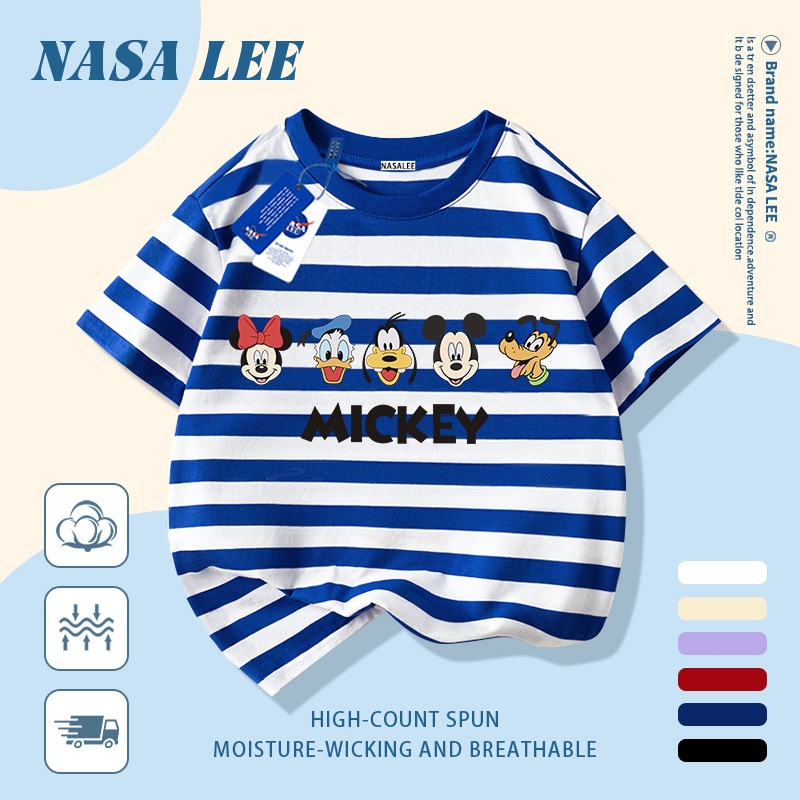 [Giao hàng trong ngày] Áo thun Cotton trắng nguyên chất thoáng khí cho trẻ em NASA Hình động vật hoạt hình Avatar In hợp thời trang 3-16 tuổi Bé trai bé gái tay ngắn thông thường