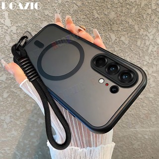 Vỏ từ tính sang trọng Tương thích cho Tecno Camon 50 Pro / Camon 50 Ultra 5G Frosted Bán trong suốt có dây đeo cổ tay Vỏ bảo vệ chống sốc chống vân tay FG02