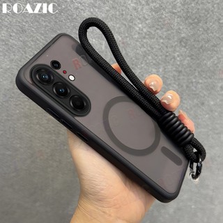 Vỏ từ tính sang trọng Tương thích cho Tecno Camon 50 Pro / Camon 50 Ultra 5G Frosted Bán trong suốt có dây đeo cổ tay Vỏ bảo vệ chống sốc chống vân tay FG02